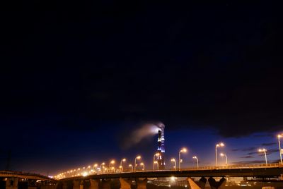 Illuminated cityscape at night