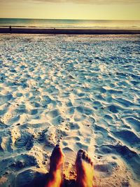 Low section of man on beach