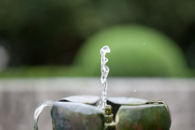 Close-up of water splashing from fountain