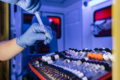 Midsection of person washing hands