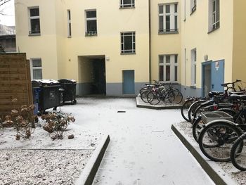 Bicycles outside house