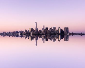 City skyline with waterfront