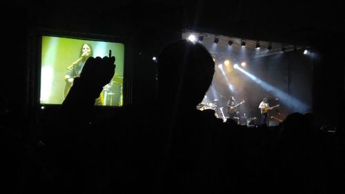 Silhouette people at music concert