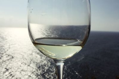 Close-up of beer in glass