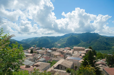 Panoramic view of the village of aiello calabro