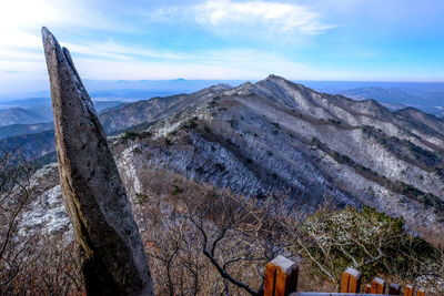 Scenic view of mountains against sky