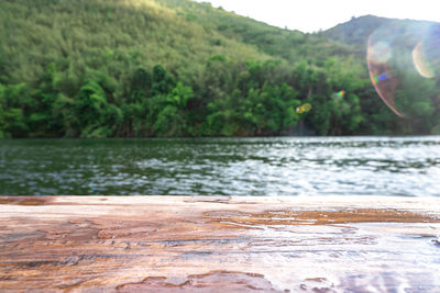 Scenic view of lake against mountain