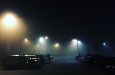 Cars on road at night