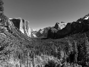 Scenic view of mountains against clear sky