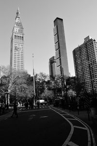 City street with buildings in background