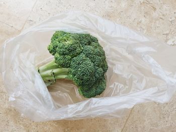 High angle view of vegetables on cutting board