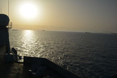 Scenic view of sea at sunset