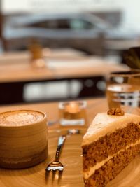 Close-up of cake on table