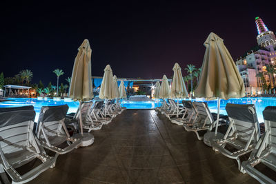 Sun loungers by the pool