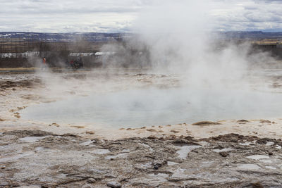 Stokkur, phase of exhalation of steam from the subsoil