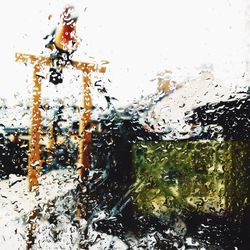 Close-up of wet glass window