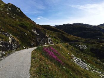 Country road passing through mountains