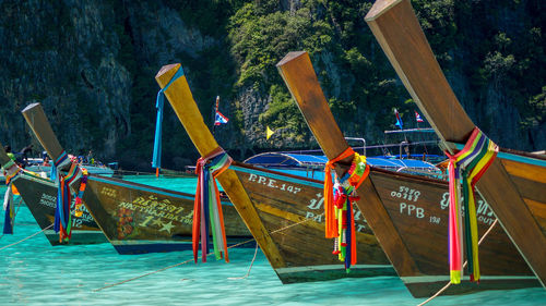 Deck chairs by swimming pool