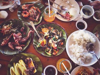 Close-up of food served in plate