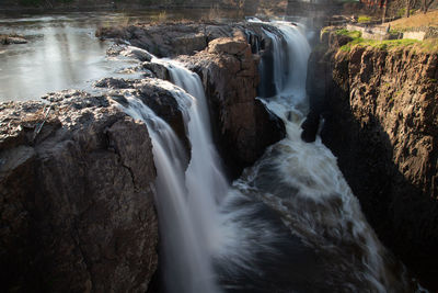 Scenic view of waterfall