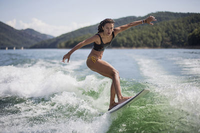 Man surfing in sea