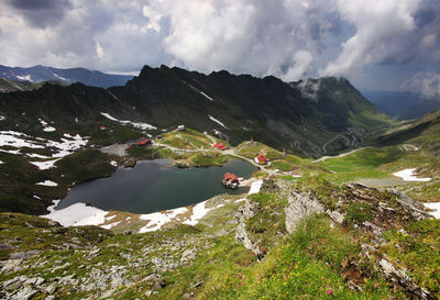 Scenic view of mountains against sky