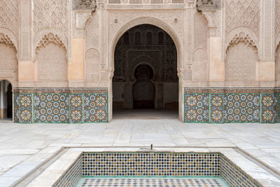 The yard of ben youssef madrasa, islamic college in marrakesh