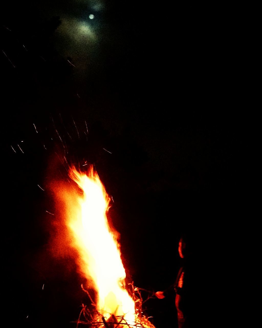 burning, fire - natural phenomenon, flame, heat - temperature, night, bonfire, glowing, fire, campfire, heat, firewood, dark, motion, illuminated, orange color, close-up, long exposure, copy space, light - natural phenomenon, danger
