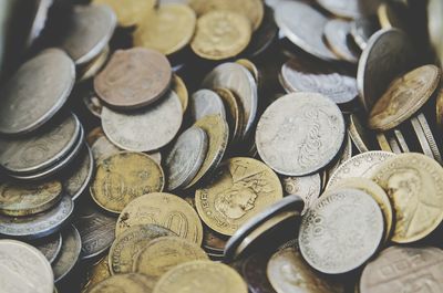 Close-up of coins