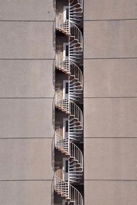 Low angle view of spiral staircase in building