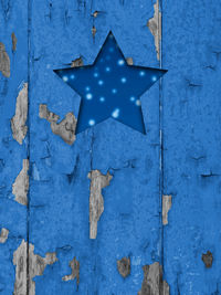 Full frame shot of blue wooden door