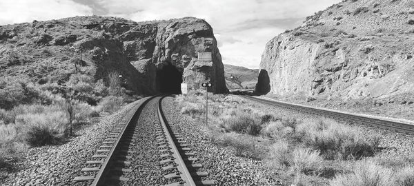 View of railroad tracks against sky