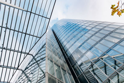 Low angle view of modern building against sky