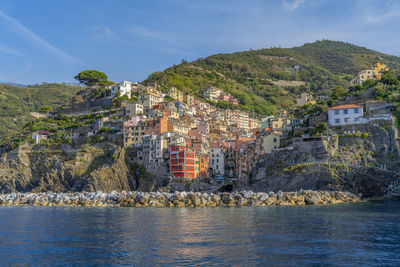 Scenery around riomaggiore, a village at a coastal area named cinque terre in liguria