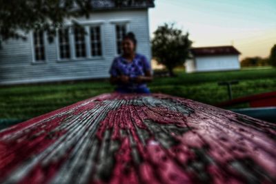 Surface level of wooden wall