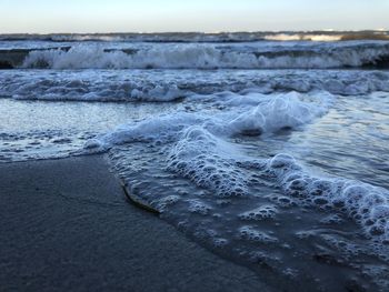 Waves rushing towards shore