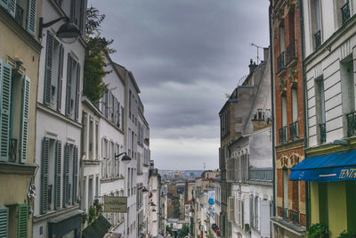 Low angle view of buildings against sky