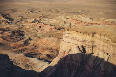 High angle view of rock formations