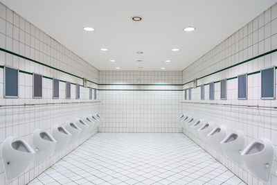 View of empty men's toilets