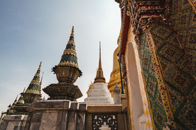 Low angle view of temple building against sky