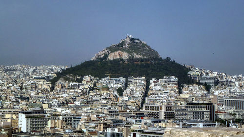 Panoramic view of lycabettus hill in athens