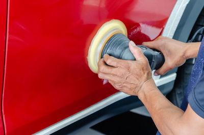 Close-up of man working