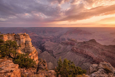 Scenic view of landscape against sky during sunset