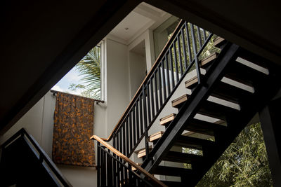 Low angle view of spiral staircase