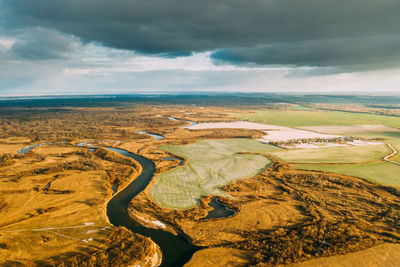 Aerial view of landscape against sky