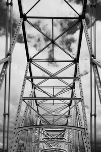 Low angle view of metal structure against sky