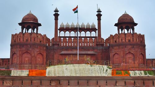 View of historic building red fort against sky in delhi / india 