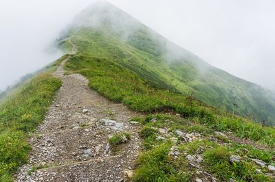 Scenic view of land against sky
