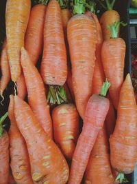 High angle view of vegetables for sale in market