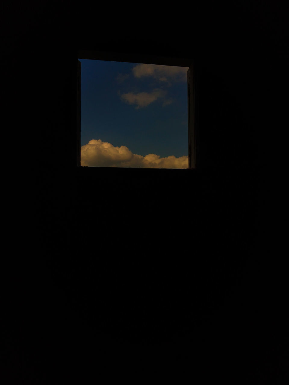 sky, cloud, copy space, nature, no people, darkness, window, dark, light, indoors, silhouette, architecture, beauty in nature